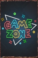 game zone neon sign tin plates wall decor room decoration retro vintage metal sign tin sign for art pub home club man cave cafe