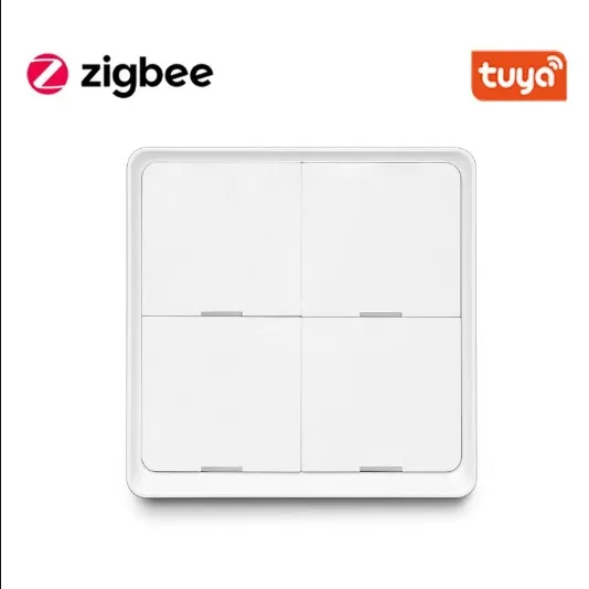 

Tuya Smart ZigBee Smart Switch 4 Gang Scenario Scene Switch Support Zigbee2mqtt Home Assistant Smart Home Automation Dropshiping
