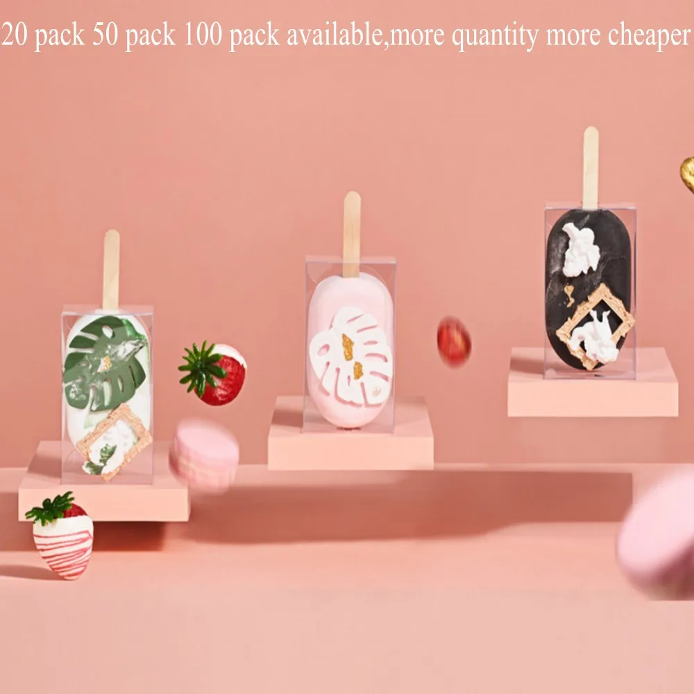 Cajas de pl&aacute;stico transparente con agujero para dulces, embalaje para Celebraci&oacute;n de beb&eacute;, recuerdo de fiesta de cumplea&ntilde;os-2