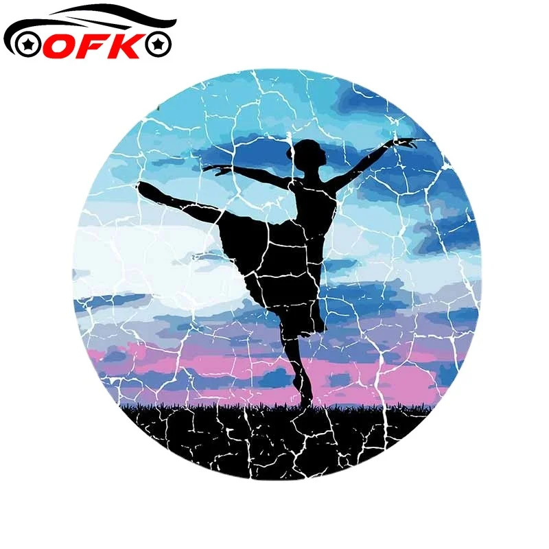 

For Ballet Sunset Dance Trunk Car Stickers toon Occlusion Scratch Decal Anime Vinyl Wrap 13cm X 12.5cm