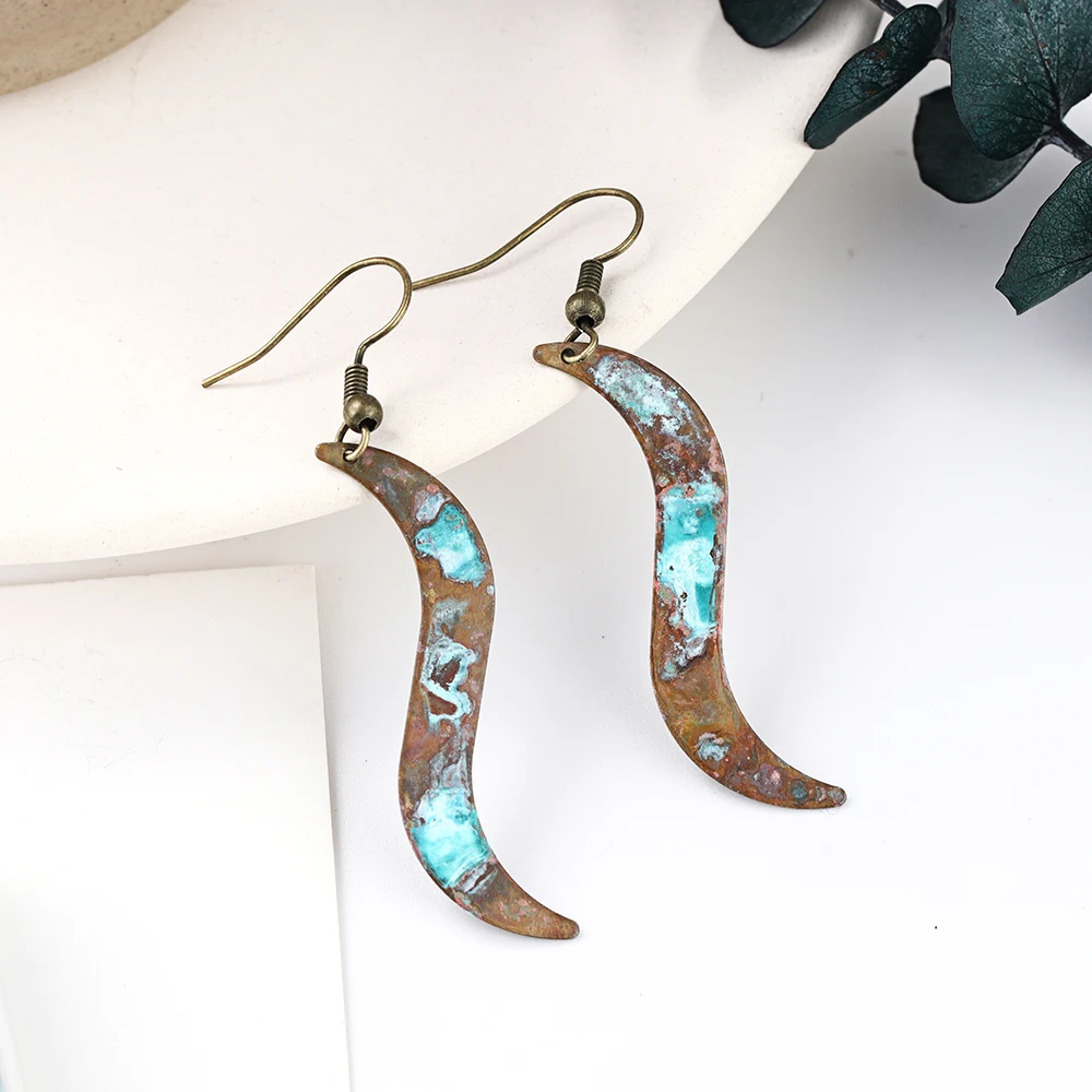 

Patina Dangle Earrings for Women Retro Bronze Long Jewelry Gifts Earrings