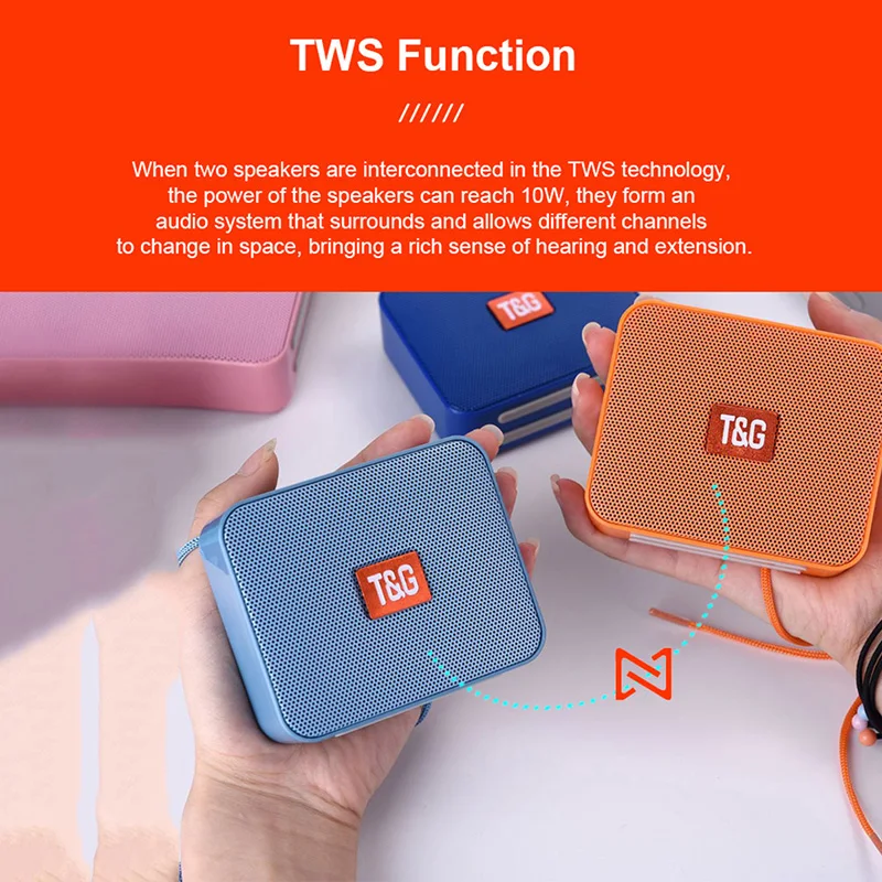 

TG166 Mini Portable Wireless protable Speaker Wireless Music Column Subwoofer USB Speakers Support TF FM Radio