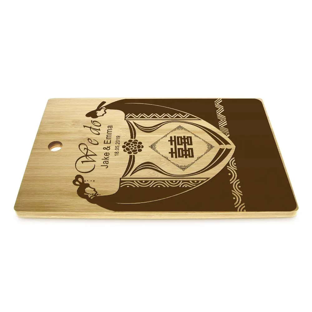 Персонализированная китайская Свадебная разделочная доска из натурального