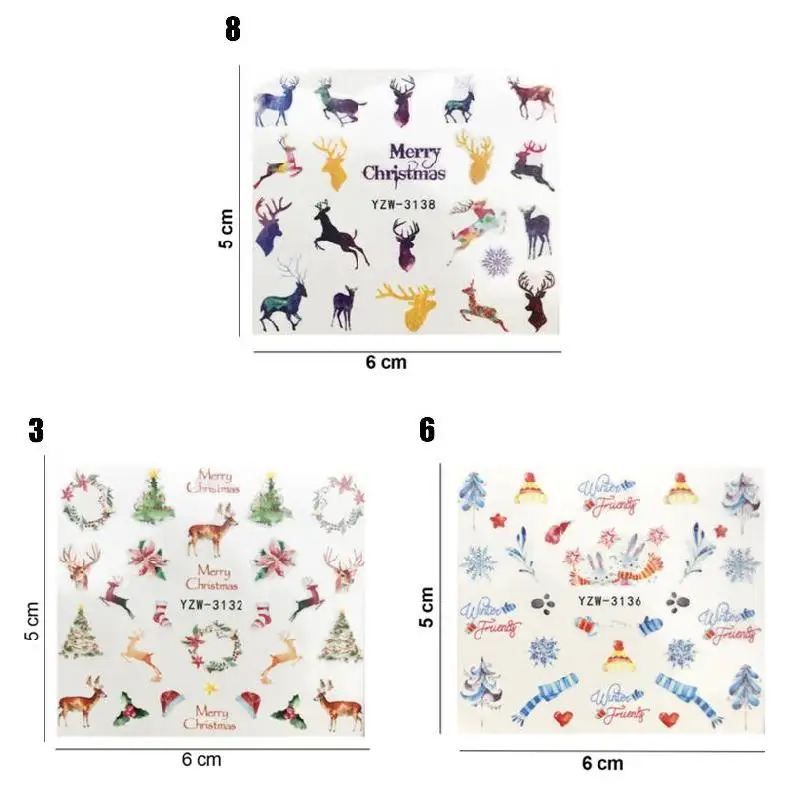 Рождество переводная наклейка для ногтей s Хэллоуин мяч одеваются наклейки патч