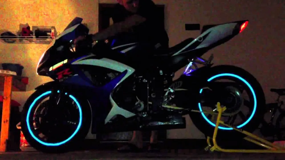 

16 Pieces 14'' 14inch Universal Waterproof Motorcycle Wheel Rim Reflective Tire Tape Bike Stickers Decal for Honda YAMAHA SUZUKI