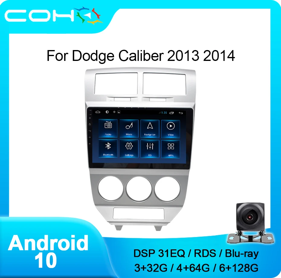 

COHO For Dodge Caliber 2013 2014 Car Multimedia Navegador Gps Auto Automotivo Radio Android 10.0 Octa Core 6+128G