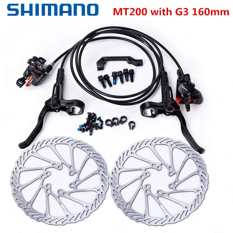 

Shimano MT200 Bicycle Brake Mountain MTB Bike Hydraulic Disc Brake Set w/n G3 / HS1 / RT30 / RT56 Rotors 160mm