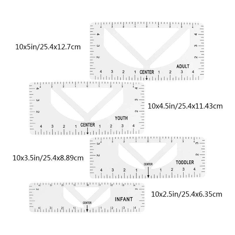 

4 Pcs V-Shaped Guide Ruler Easy Operation T-Shirt Folding Tool V-Neck T-Shirt Alignment Tool for Making Fashion Center