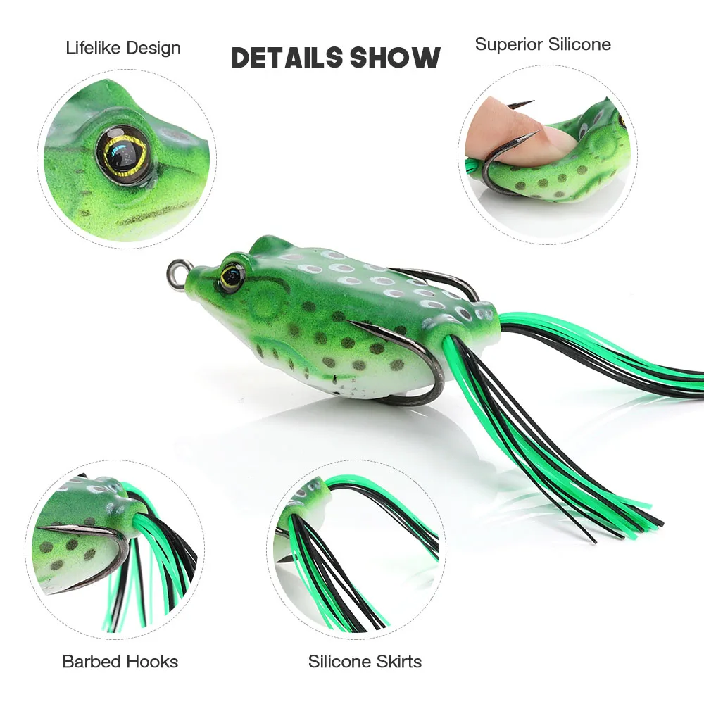 TREHOOK 5 шт./кор. Ray Лягушка TopWater воблеры Щука рыболовная приманка набор мягкие