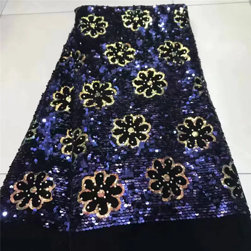 2020 хит продаж африканская французская бархатная кружевная ткань с блестками