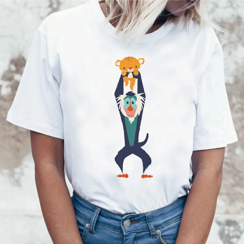 Забавная рубашка хакуна матата Женская Harajuku Ullzang The Lion King кавайная футболка Femme летняя футболка Модный Топ Футболка женская футболка