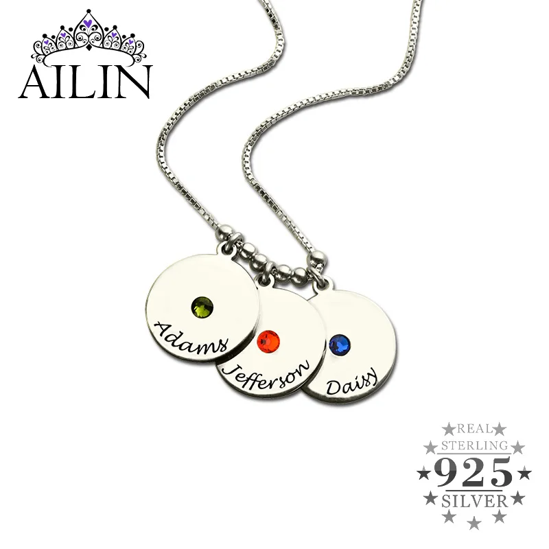 

Ожерелье AILIN из серебра 925 пробы, с 3 именами, в подарочной коробке