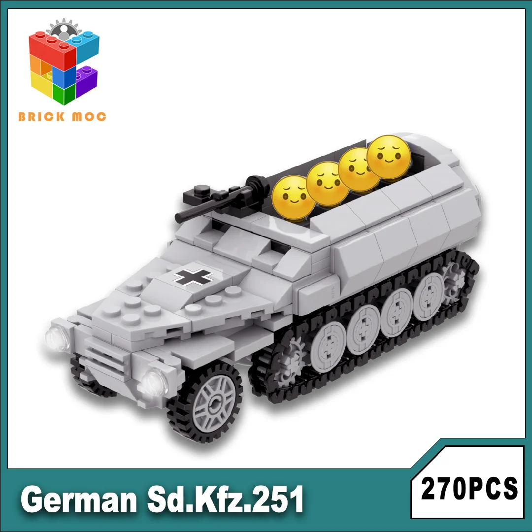 Немецкий конструктор Hanomag Sd.kfz.251 набор военных пазлов модель сборки армейская