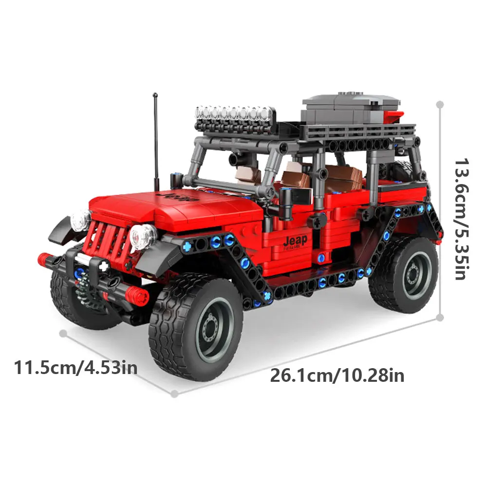 

750pcs Off-Road Vehicle Jeeped Building Blocks City Mechanical Pull Back Technic Car Creator Ideas Bricks Toys For Boys Gifts