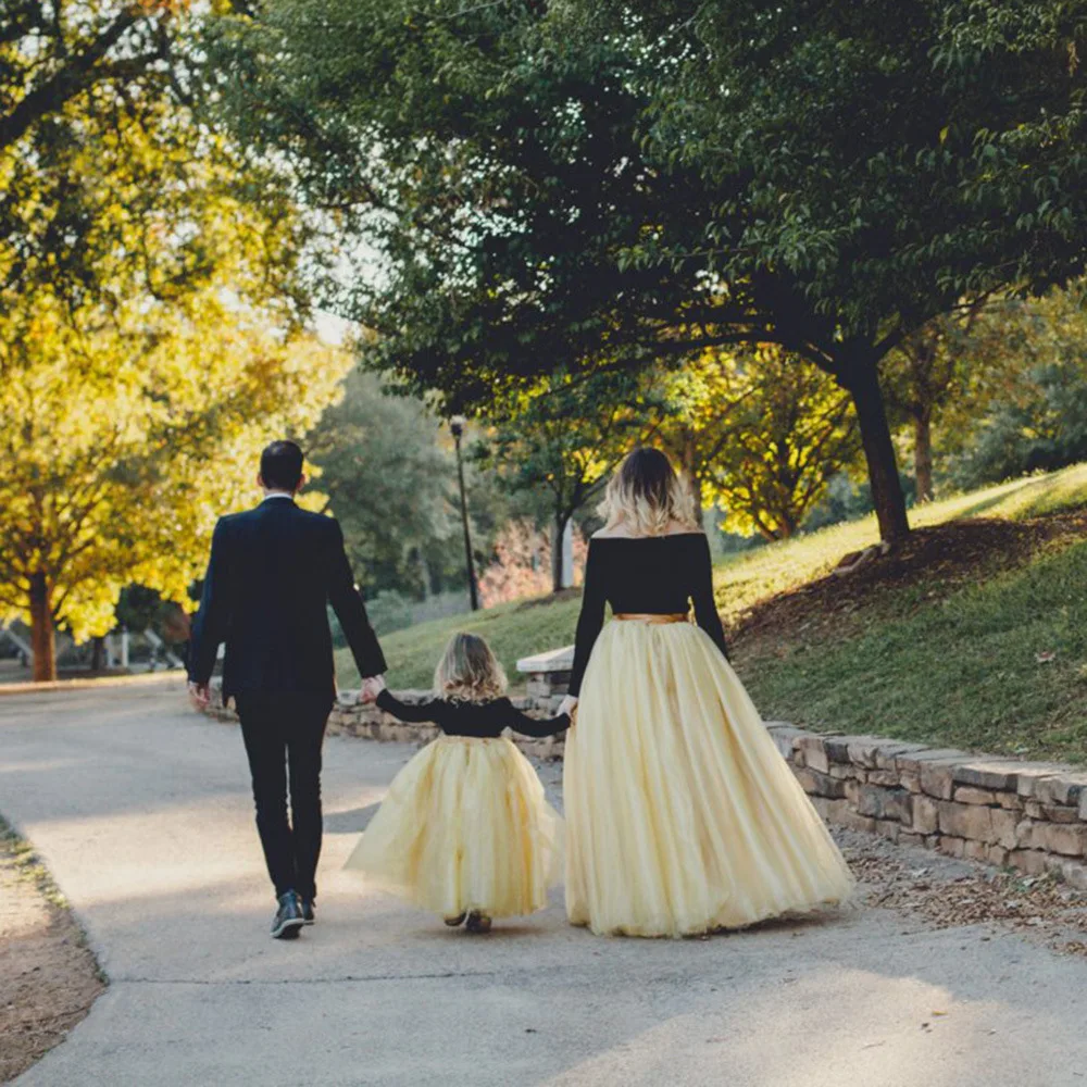 Юбка из тюля для мамы и дочки на заказ До Колена Для девочек в стиле ампир Большие