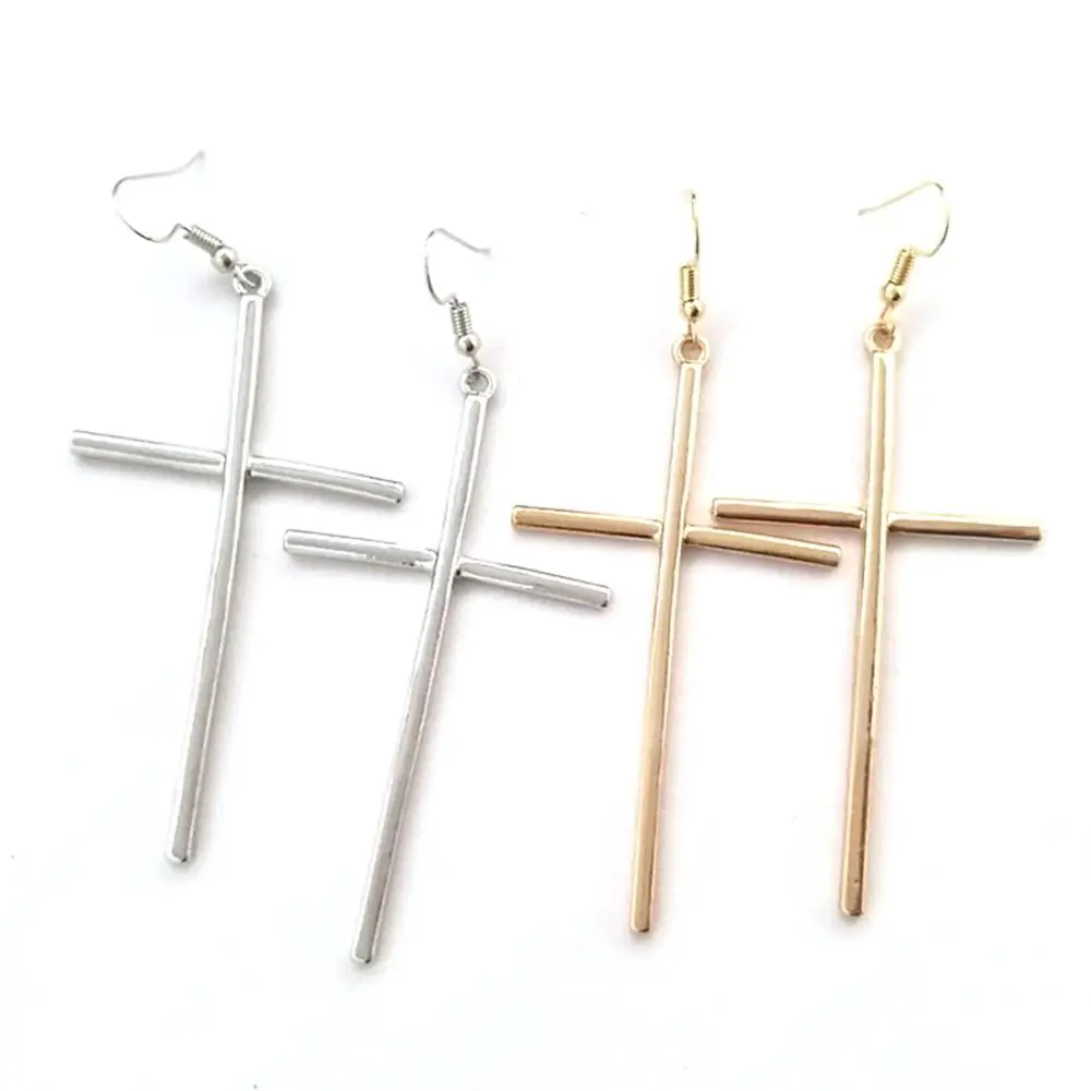 New Fashion Punk Long Earrings Cross Pendant Men Female Jewelry Unisex Gift Party Charm Hanging | Украшения и аксессуары