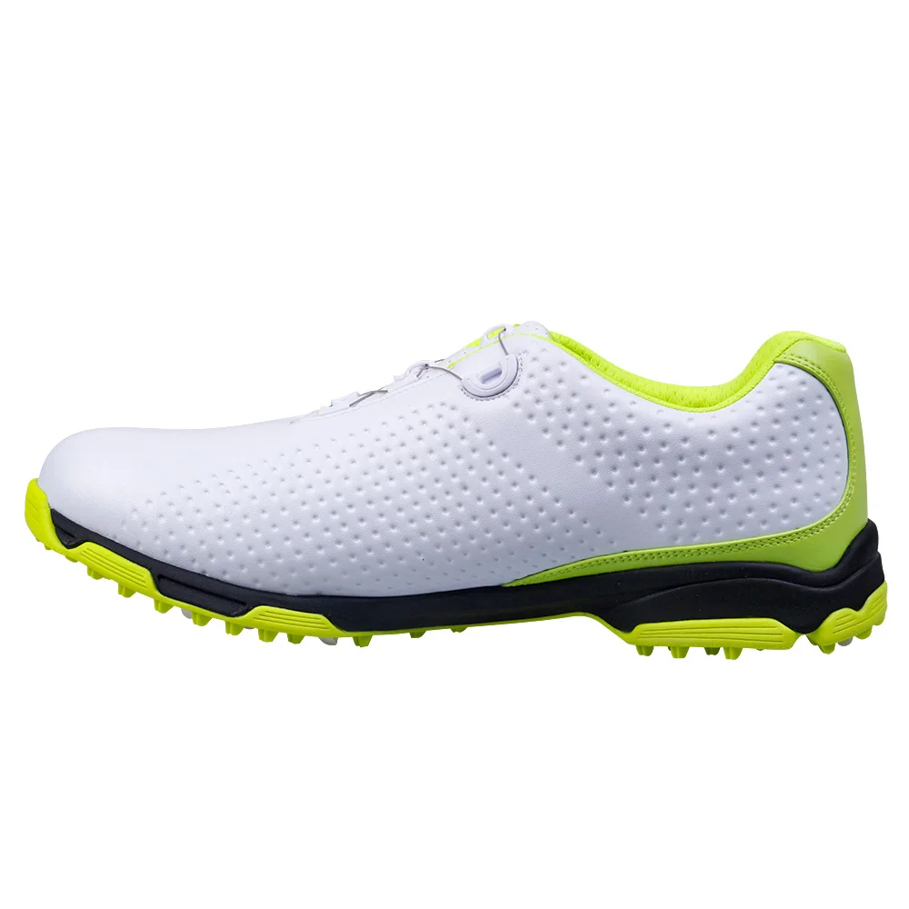 PGM Golf Shoes Men’S Casual Sports Models Fixed Nail Waterproof Breathable Sneakers Breathable Rubber Midsole White/Green