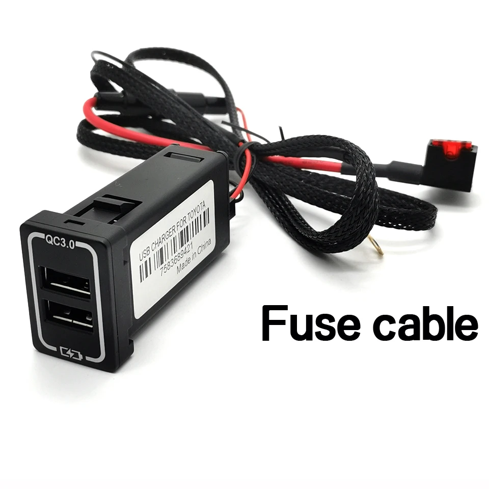 Автомобильное зарядное устройство с двумя USB-портами 12 В адаптер QC3.0 для Toyota COROLLA