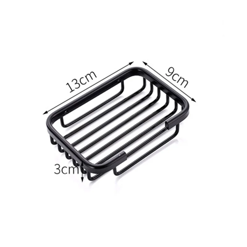 

Bathroom Creative Drill Free Soap Dish Holder Wall Mounted Storage Rack Holder Hollow Type Soap Sponge Dish Bathroom Accessories