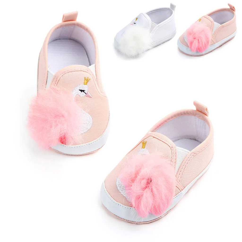 

New Warm Baby Girls Shoes Fluff Infant Purple Slipper Newborn Toddler Girl Anti-slip Soft Bottom First Walkers Baby Crib Shoes