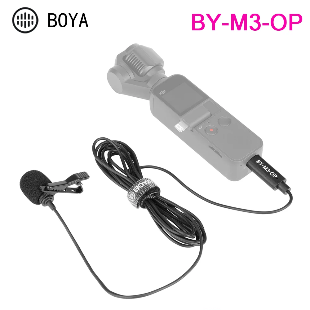 

Цифровой петличный микрофон BOYA BY-M3 OP с зажимом для DJI OSMO, карманный стабилизатор видео, подвес, записывающий микрофон для видеозаписи