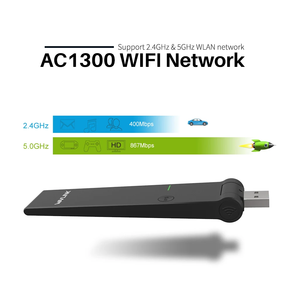Wavlink USB2.0 AC600 USB wifi адаптер Wi-Fi адаптер Dual Band 2,4G/5G USB Беспроводной локальной сети картоприемник для ноутбук ПК настольный компьютер