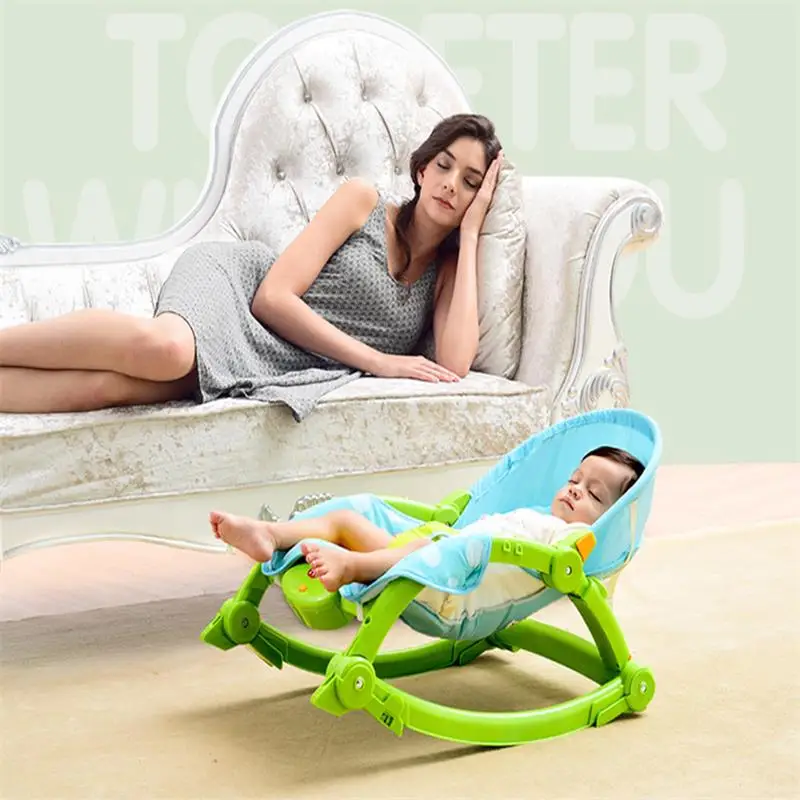 저렴한 아기 바운서 접이식 흔들 의자, 식당 의자 배치 크래들, 다기능 흔들 의자, 아기 휴대용 로커