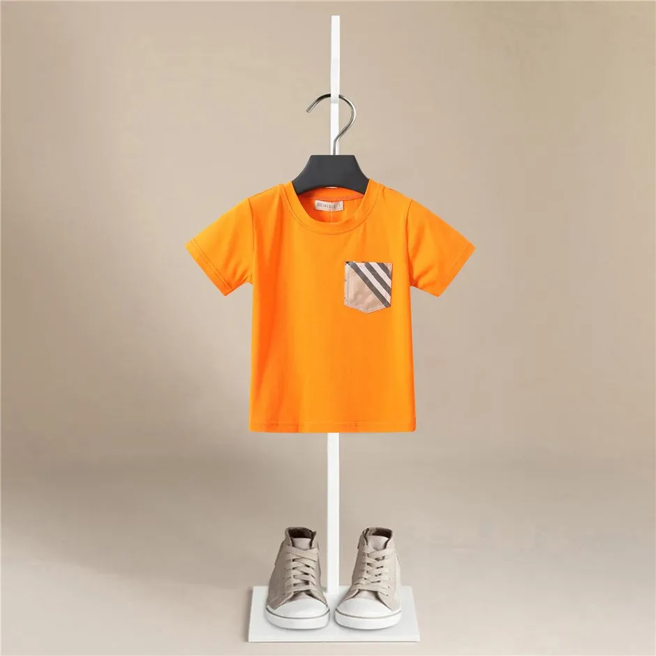 

Childrens Boys T Shirt Baby Cotton Clothing Summer T-shirt Kids Cartoon pocket stripe Brand Top Tee Size 1-5 Year