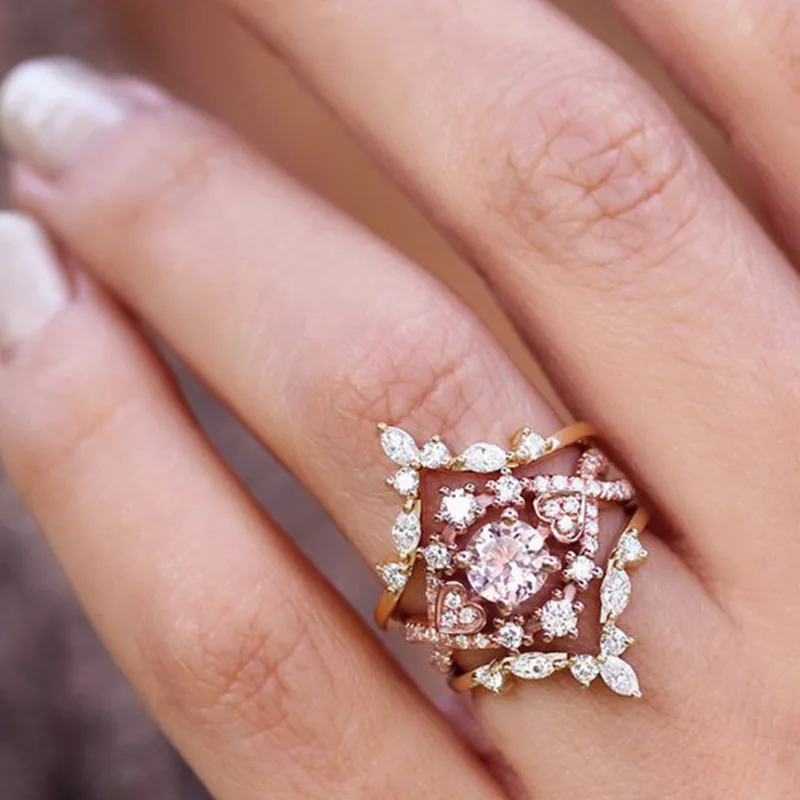 Из розового золота обручальные кольца кольцо с кубическим цирконием для Для