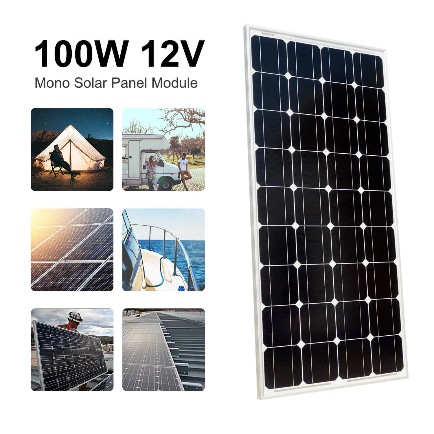 ECOWORTHY 100 Вт моно солнечная панель и 20А Солнечный контроллер модуль кабель автомобиль для RV лодки дома на крыше Vans Кемпинг 12 в солнечное зарядное устройство