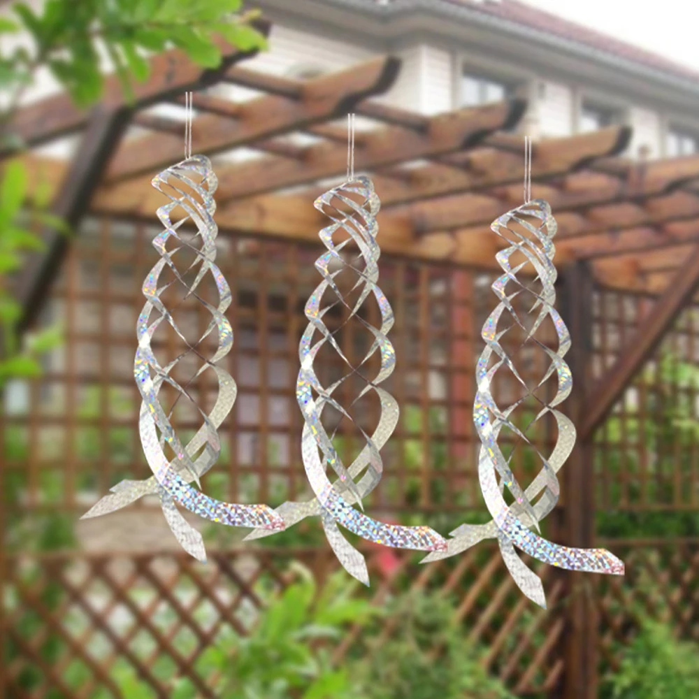 Спиральные отражатели из лавсара для птиц серебристый декоративный прибор