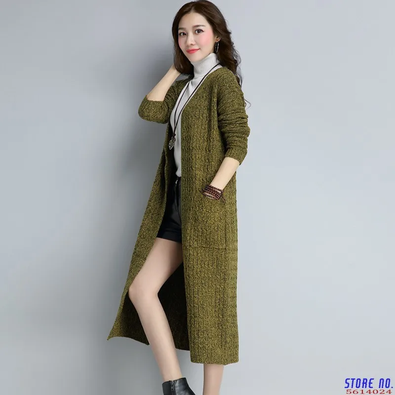 

Autumn Winter Women Sweater Long Sleeve Elegant Long Cardigan 2020 Plus Size Casual Knitted Tops Chaqueta Mujer 54902