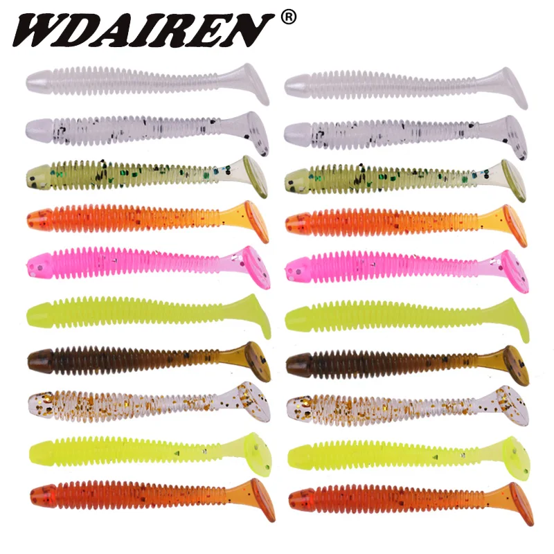 10 шт./лот мягкие приманки для ловли карпа червей 4 8 см 0 г воблеры спиральные