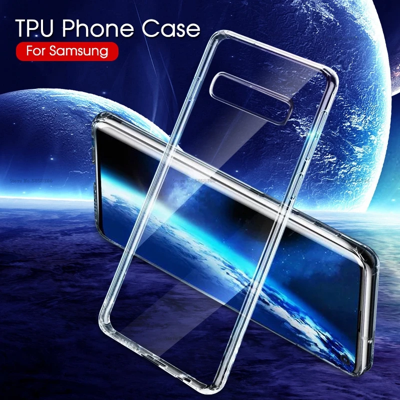 Прозрачный чехол для Samsung Galaxy S10 Plus S8 S9 S10e Note 10 8 9 S7 прозрачный защитный силиконовый