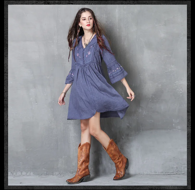 

wear Dress full-ed 2020 new summer dress restore ancient ways cross-stitch smoke plait dress is