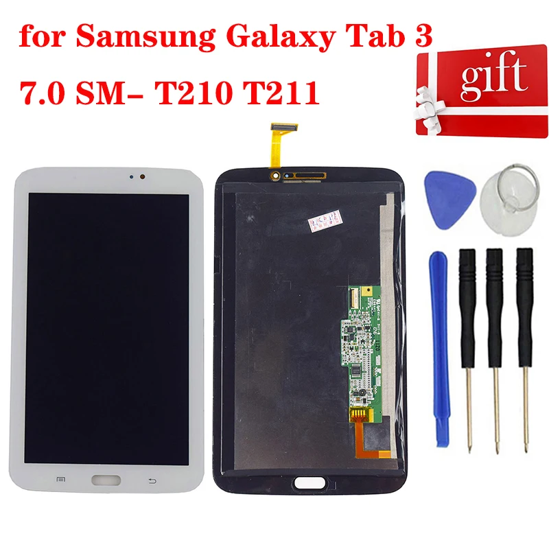 

ЖК-дисплей для Samsung Galaxy Tab 3 7,0 SM- T210 T211, модуль панели ЖК-экрана T210, сенсорный экран с дигитайзером в сборе