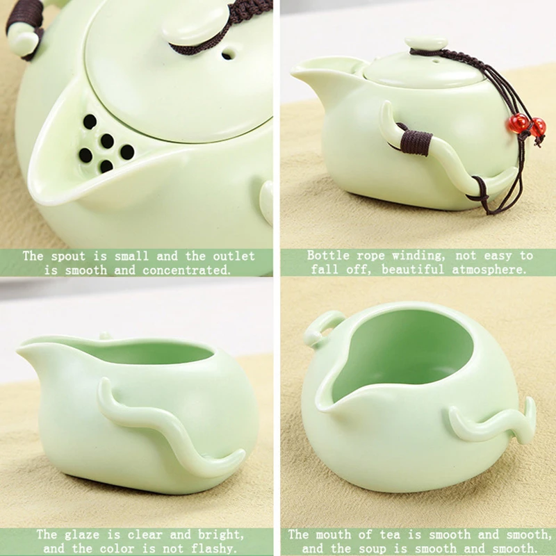 Портативный керамический чайный сервиз китайский набор кунг фу для путешествий