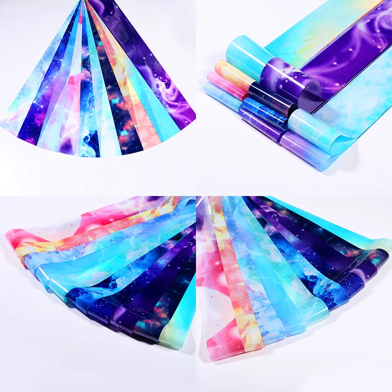 1 шт. цветные градиентные наклейки из фольги для ногтей переводные бумажные