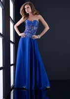 sexy see through royal blue appliques vestido de noiva robe de soiree corset floor length prom gown 2020 bridesmaid dresses