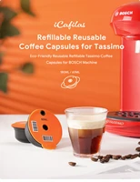 icafilas coffee capsule for tassimo s 60180ml refill reusable coffee filter pod for bosch s maker