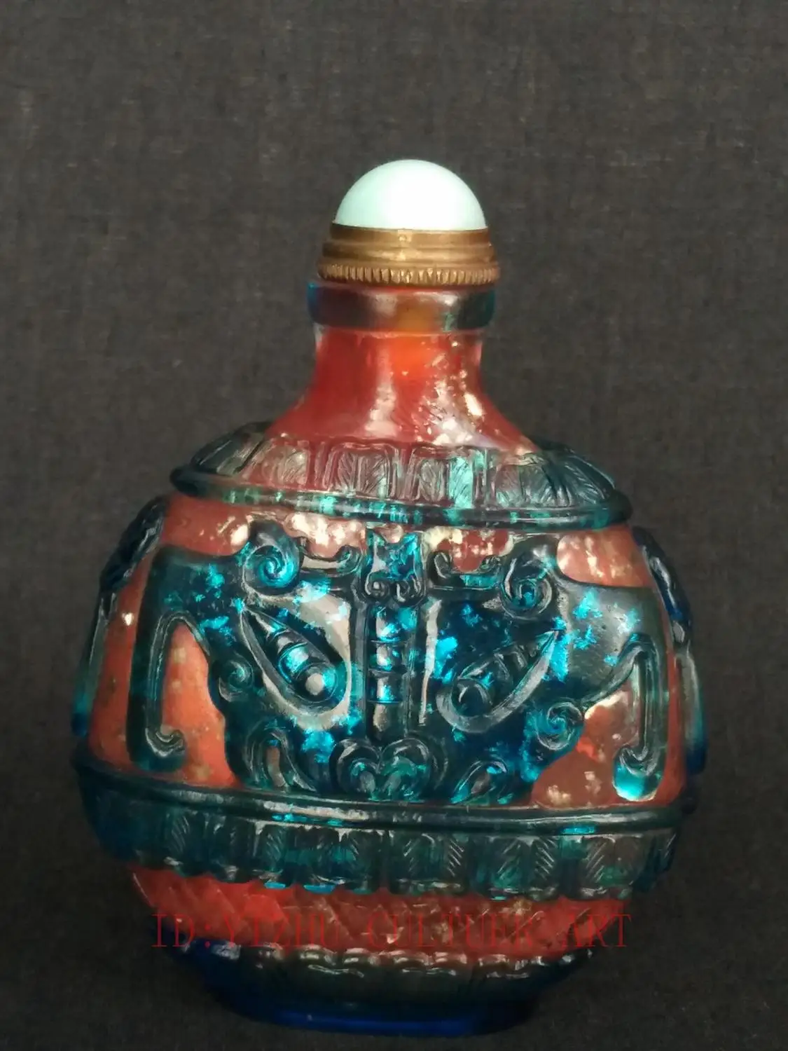 

Художественная коллекция YIZHU Culture, Китайская античная глазурованная ручная резьба, фигурка льва, зверя, табачная бутылка