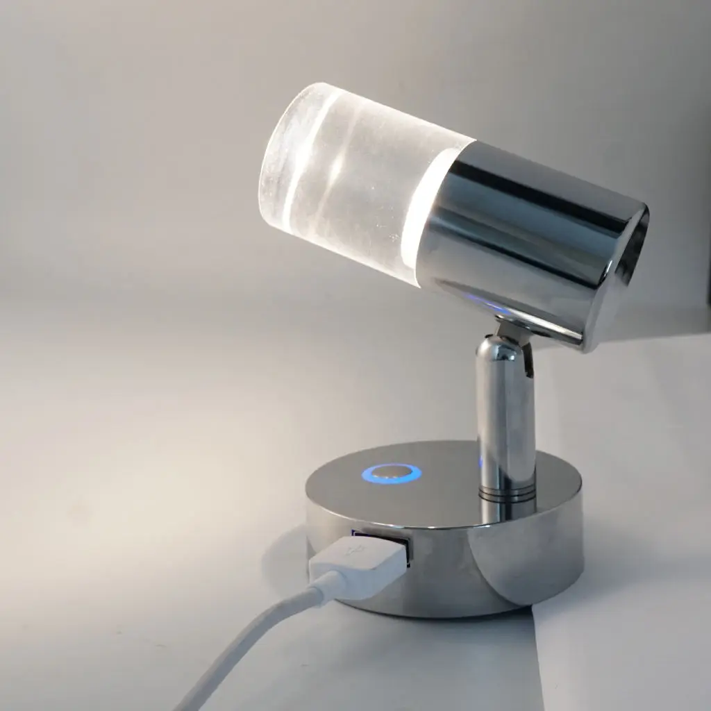 

12V 24V 3W LED Bedside Reading Light Headboard Touch Switch with USB Port