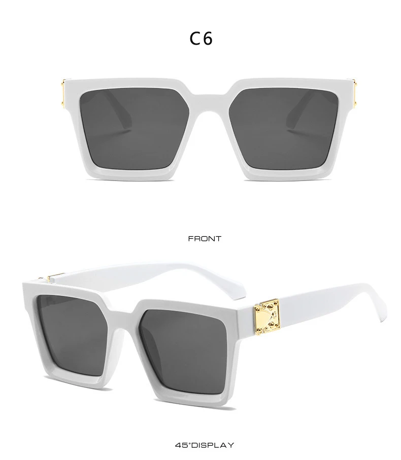 Солнцезащитные очки в стиле ретро для мужчин и женщин квадратные Роскошные