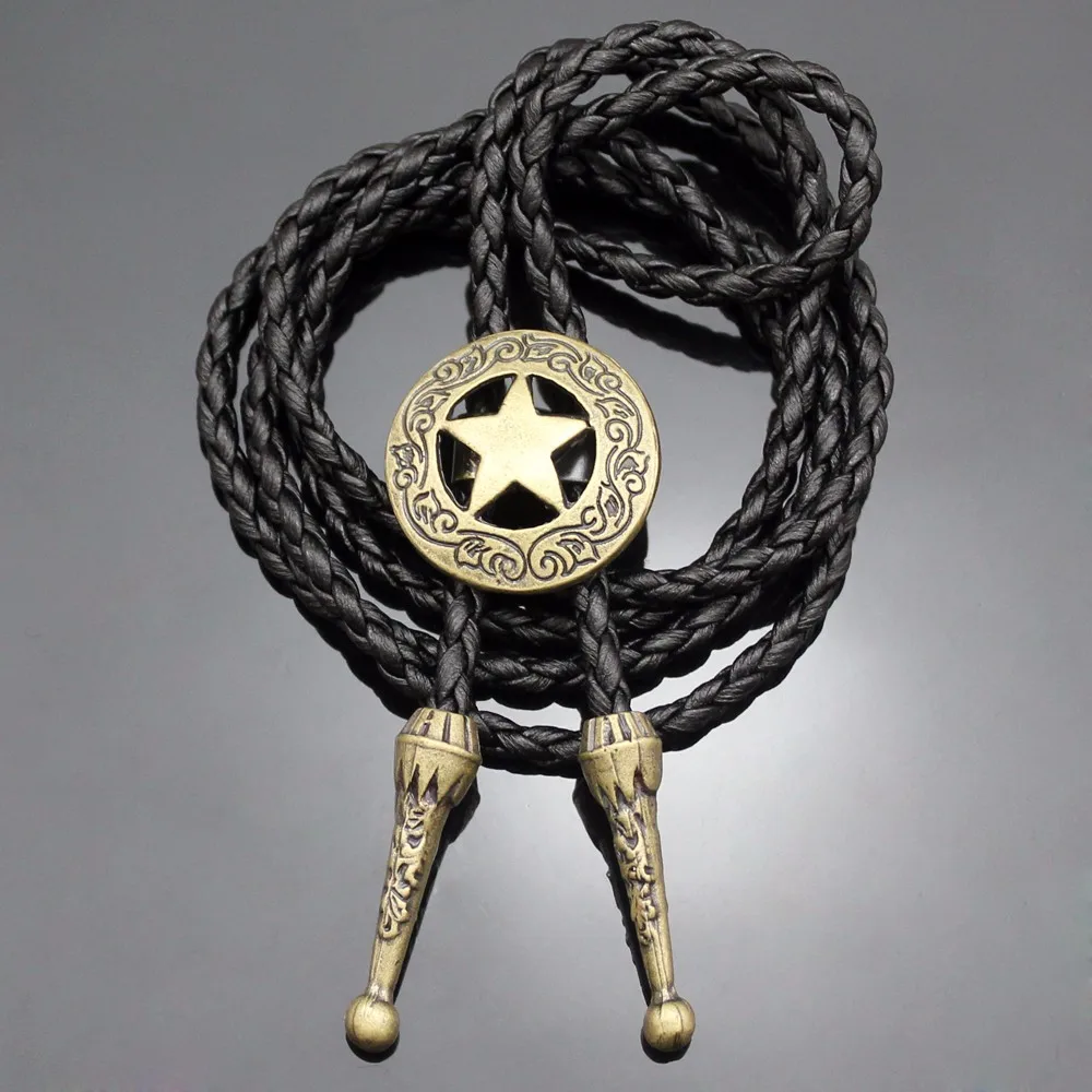 Новое поступление западный юго-западный мужской подарок Техасский Ranger Star Leather Rodeo Bolo Bola Галстук Топ Мода 2 цвета аксессуары