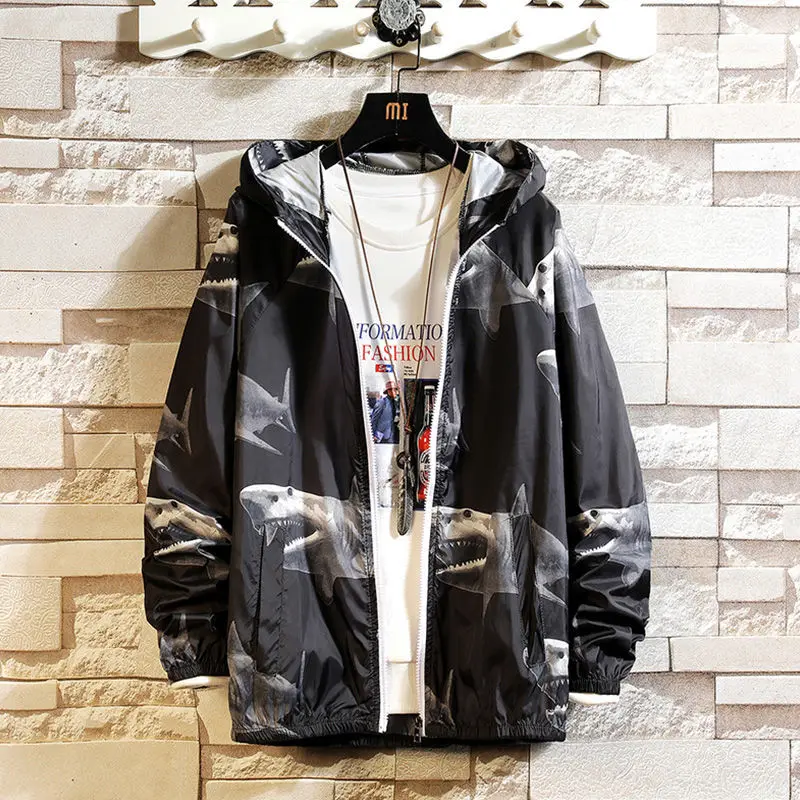 

New Men's Fashion Sun Protection Clothing Lovers Thin Coat Female Summer Breathable Outdoor UV Sun Protection Clothing Tide