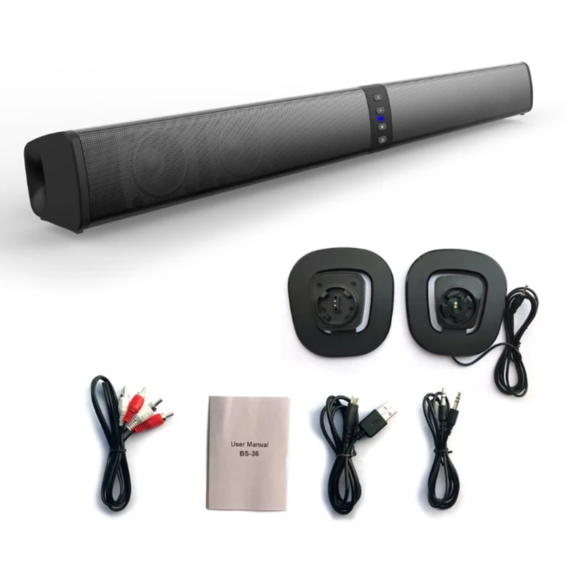 Беспроводная звуковая панель 20 Вт Bluetooth стереоколонка сабвуфер музыкальный