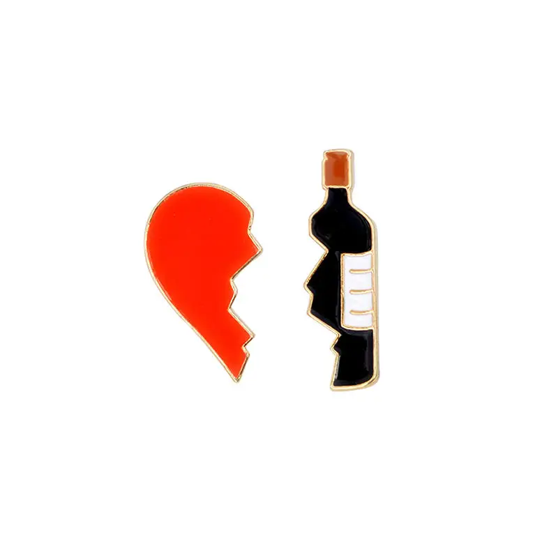 Новинка креативные металлические значки в виде сердца винного вина шпильки