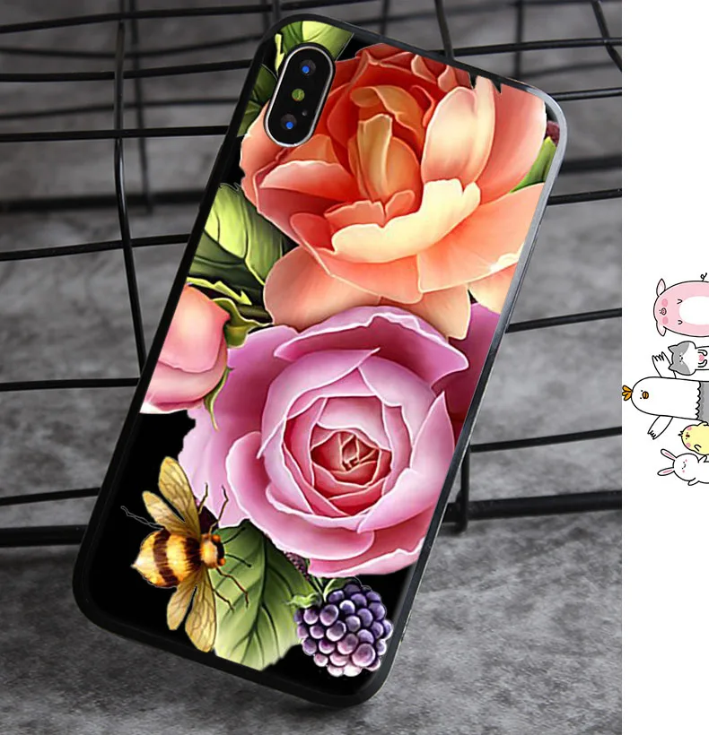 Для iphone 7 PLUS/6/6S/8 Plus силиконовый чехол черного цвета в винтажном стиле с красной