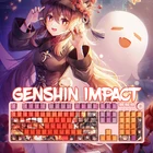 Японские колпачки для ключей Genshin Impact Hu Tao, комиксы с красивой девочкой, прозрачные колпачки для ключей, колпачки для ключей с изображением вишни