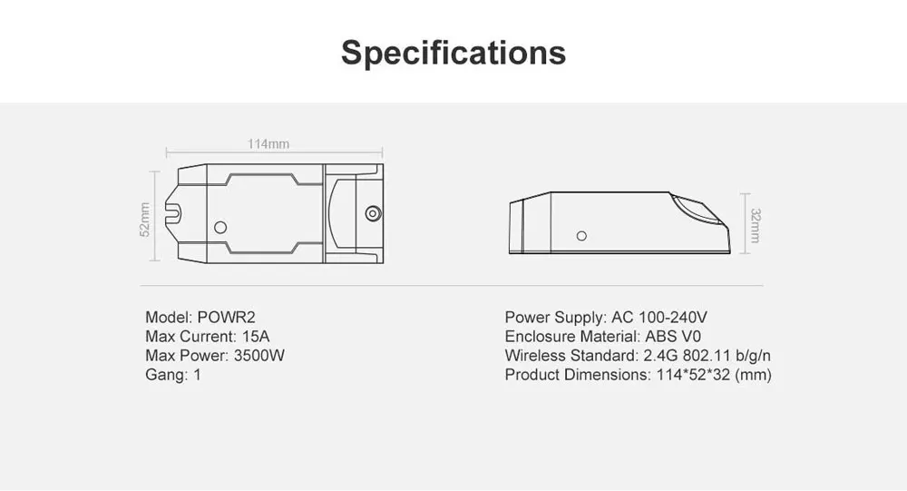 Itead Sonoff Pow R2 15A Интеллектуальный переключатель Wi-Fi с более высокой контроль точности энергии Применение Мощность измерительный Поддержка Alexa Google Home